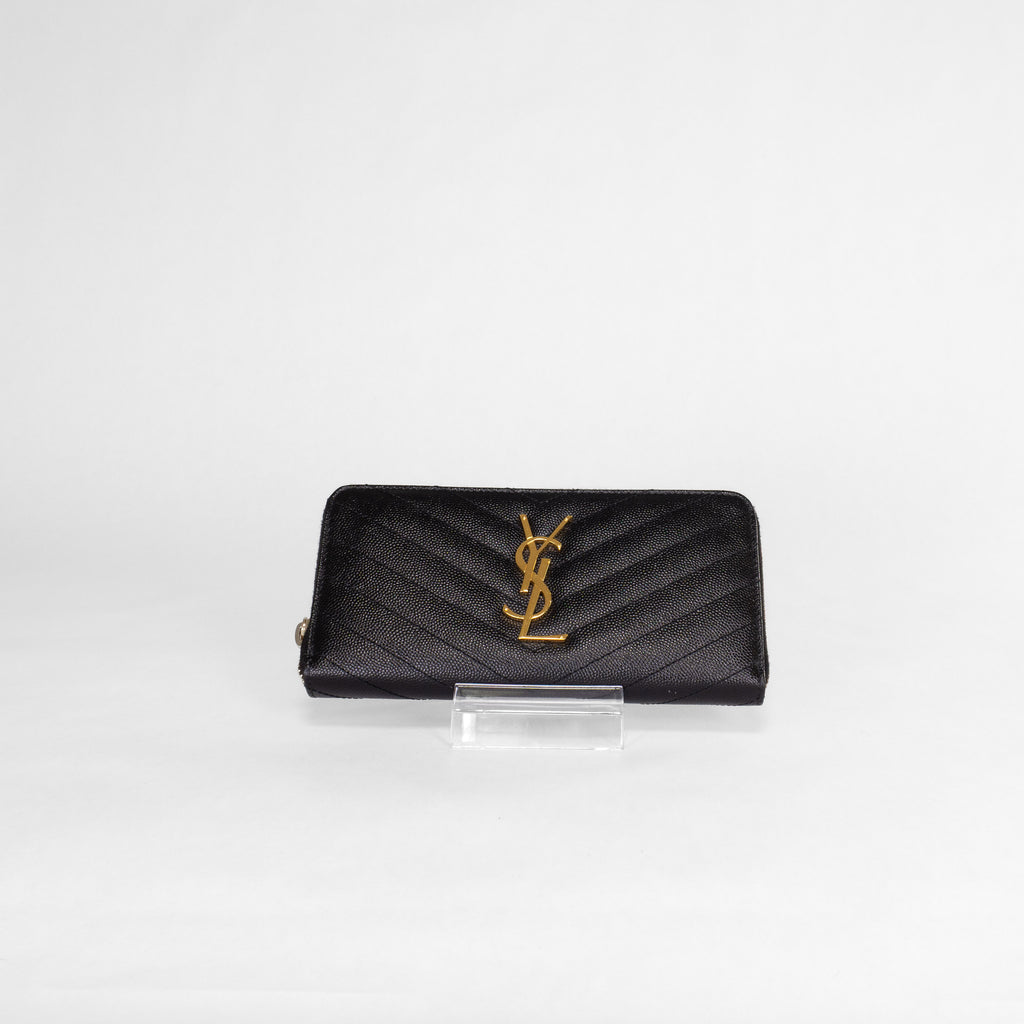 Saint Laurent Matelassé Zip-Around Wallet