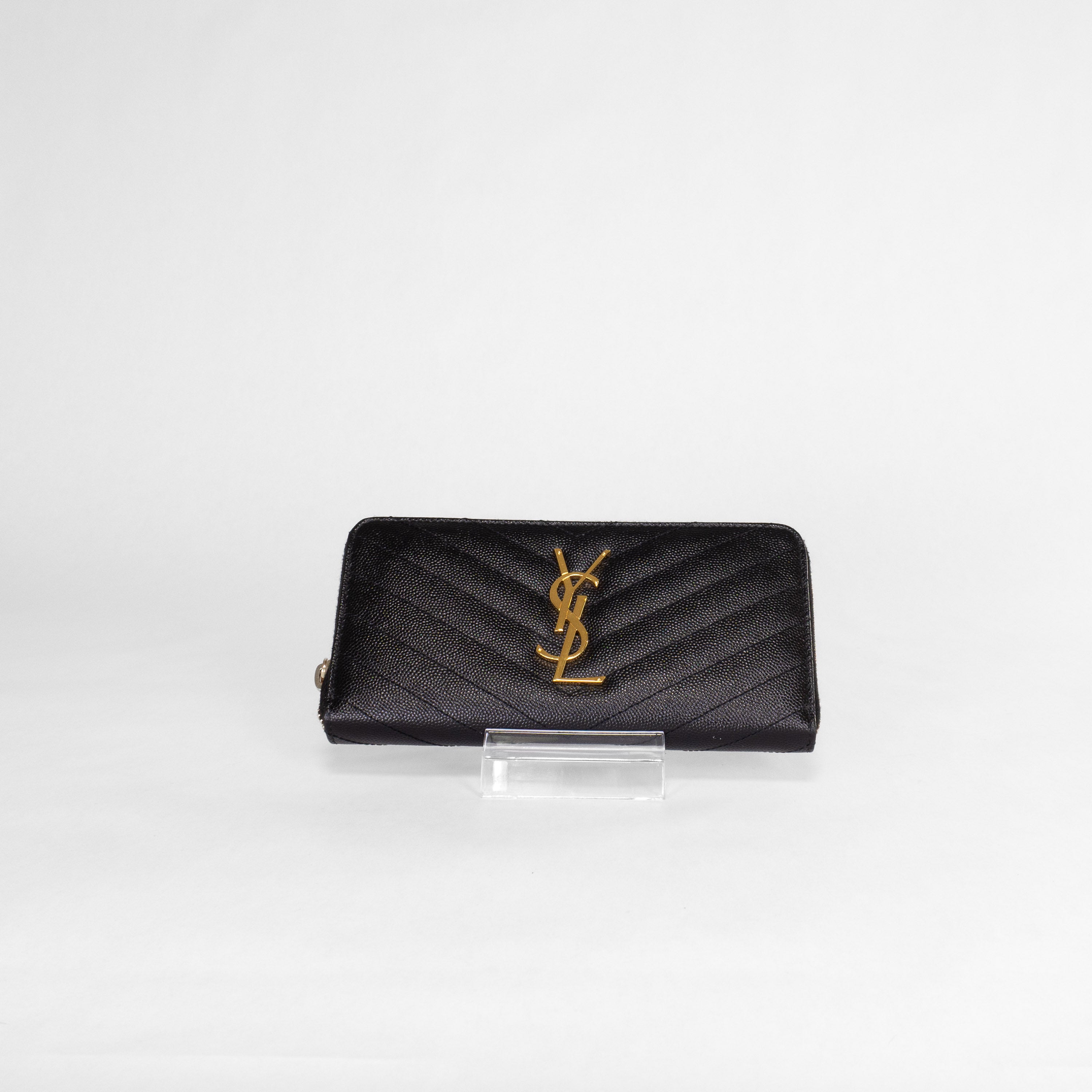 Saint Laurent Matelassé Zip-Around Wallet